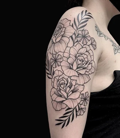 Rose Harley tattoo 050