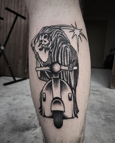 Siva Lobanja tattoo 009