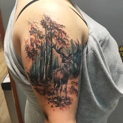 Smel wink watercolour abstract tattoo art tattoo 008