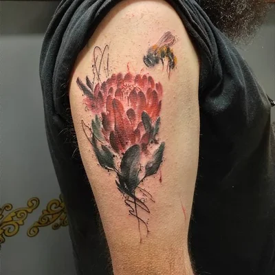 Smel wink watercolour abstract tattoo art tattoo 009