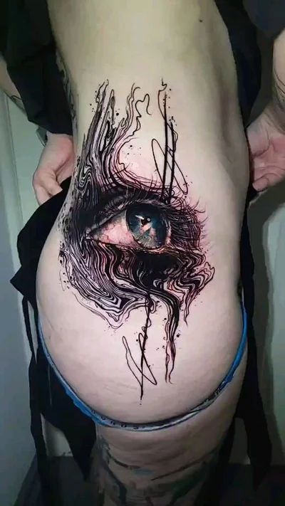 Smel wink watercolour abstract tattoo art tattoo 011