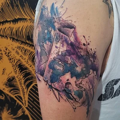 Smel wink watercolour abstract tattoo art tattoo 013