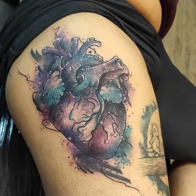 Smel wink watercolour abstract tattoo art tattoo 014