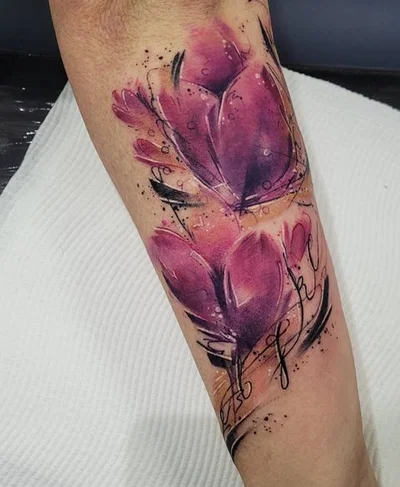 Smel wink watercolour abstract tattoo art tattoo 017