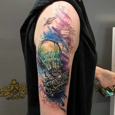 Smel wink watercolour abstract tattoo art tattoo 019