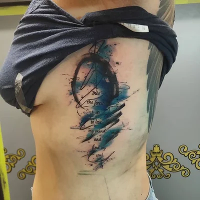 Smel wink watercolour abstract tattoo art tattoo 022