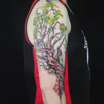 Smel wink watercolour abstract tattoo art tattoo 023