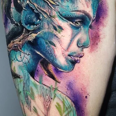 Smel wink watercolour abstract tattoo art tattoo 029