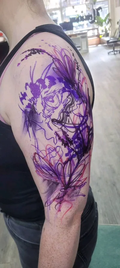 Smel wink watercolour abstract tattoo art tattoo 030