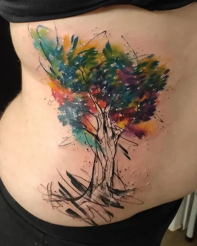Smel wink watercolour abstract tattoo art tattoo 036