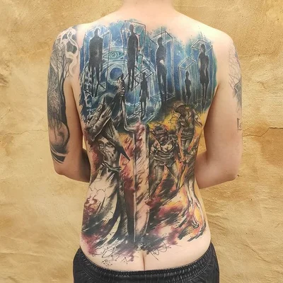 Smel wink watercolour abstract tattoo art tattoo 038