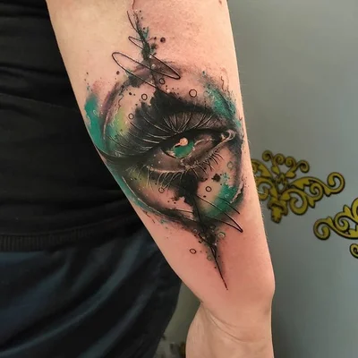 Smel wink watercolour abstract tattoo art tattoo 043
