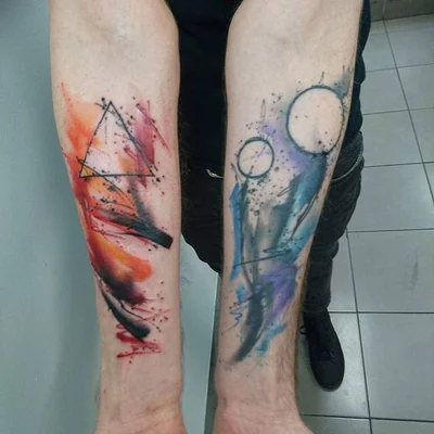 Smel wink watercolour abstract tattoo art tattoo 044