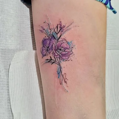 Smel wink watercolour abstract tattoo art tattoo 046
