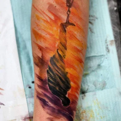 Smel wink watercolour abstract tattoo art tattoo 047