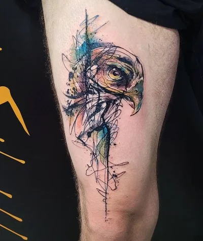 Smel wink watercolour abstract tattoo art tattoo 048