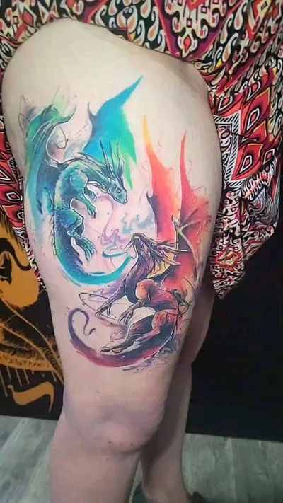 Smel wink watercolour abstract tattoo art tattoo 049