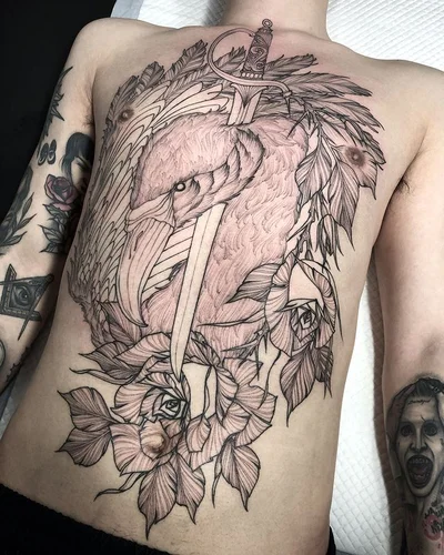 Swan tattoo 033