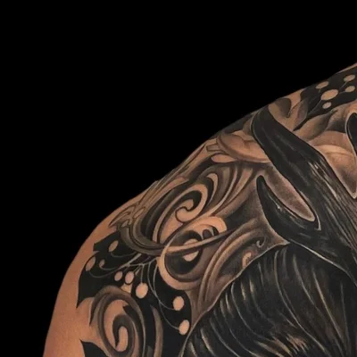 타투헬  블랙앤그레이 인물타투 동물타투 커버업타투 tattoo 027