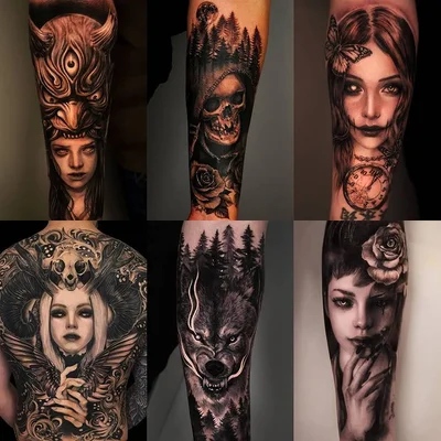 타투헬  블랙앤그레이 인물타투 동물타투 커버업타투 tattoo 030