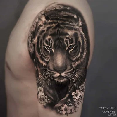 타투헬  블랙앤그레이 인물타투 동물타투 커버업타투 tattoo 042