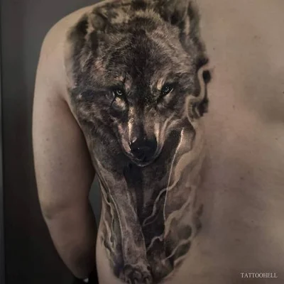타투헬  블랙앤그레이 인물타투 동물타투 커버업타투 tattoo 046