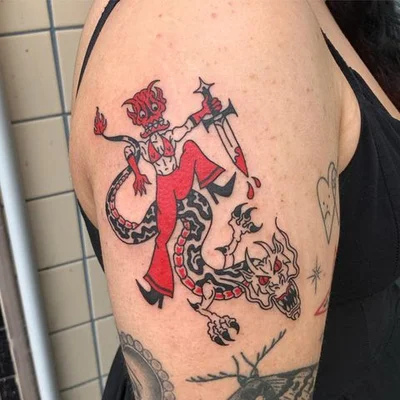 Tough Sticker tattoo 046