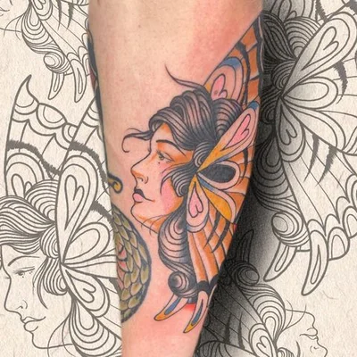 Amber Rainbow tattoo 047