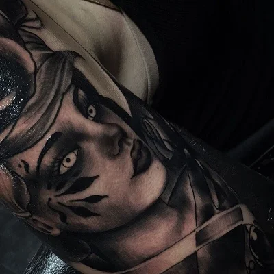White Raven tattoo 008