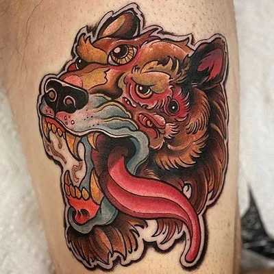 🐺🔥 Wolf and Flame 🔥🐺 tattoo 020